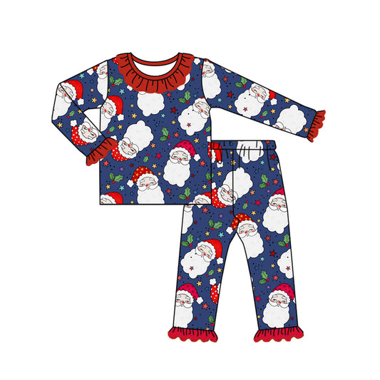 Pre-order GLP1715 baby girls long sleeve Christmas santa pajamas ( Deadline August 20 )