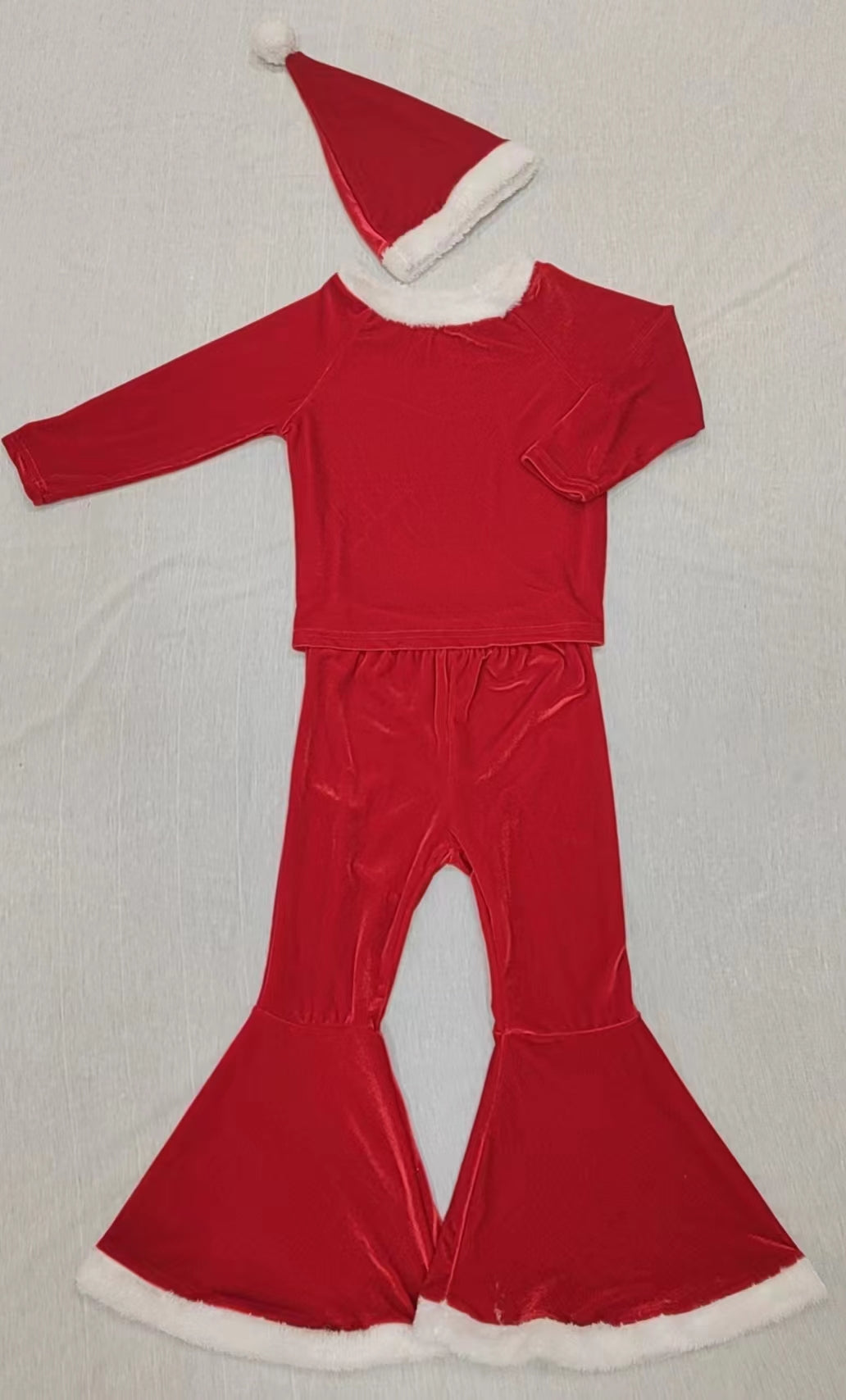 Pre-order GLP1734 baby girls long sleeve red velvet outfits ( Deadline August 22 )