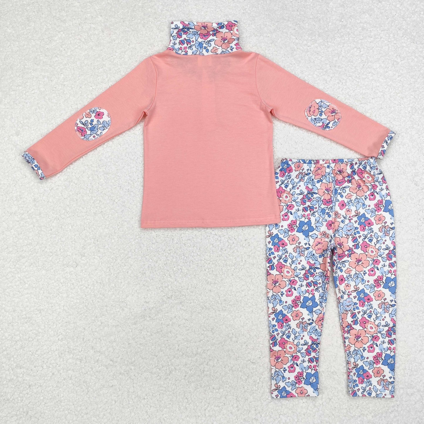 GLP1750 baby girls long sleeve pink floral outfits