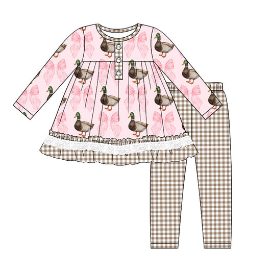 Pre-order GLP1754 baby girls long sleeve duck bows outfits ( Deadline August 27 )