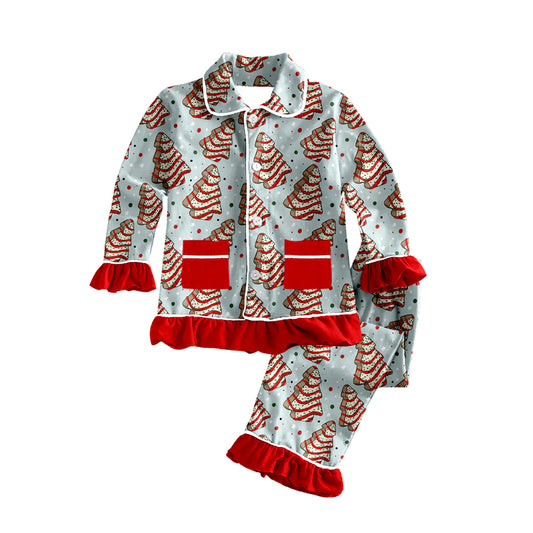 Pre-order GLP1759 baby girls long sleeve Christmas pajamas ( Deadline August 27 )