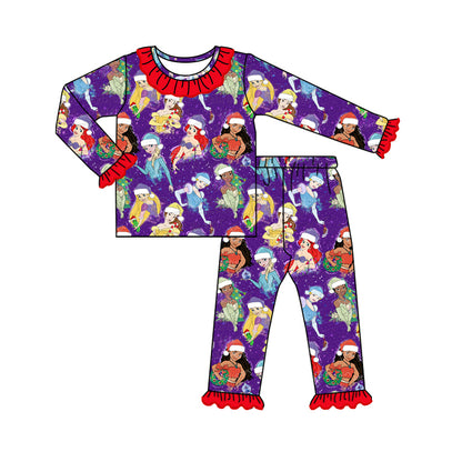 Pre-order GLP1782 baby girls long sleeve Christmas pajamas