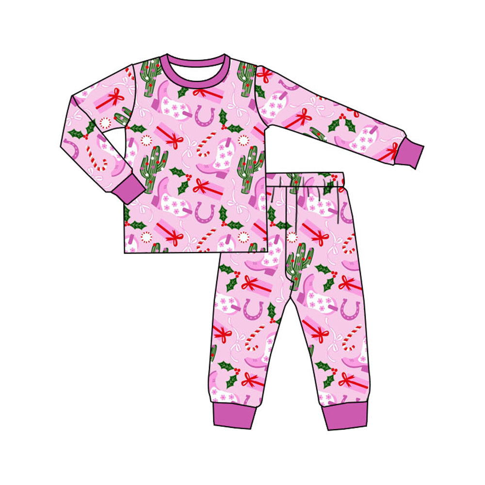 Pre-order GLP1783 baby girls long sleeve Christmas pajamas ( Deadline September 2 )