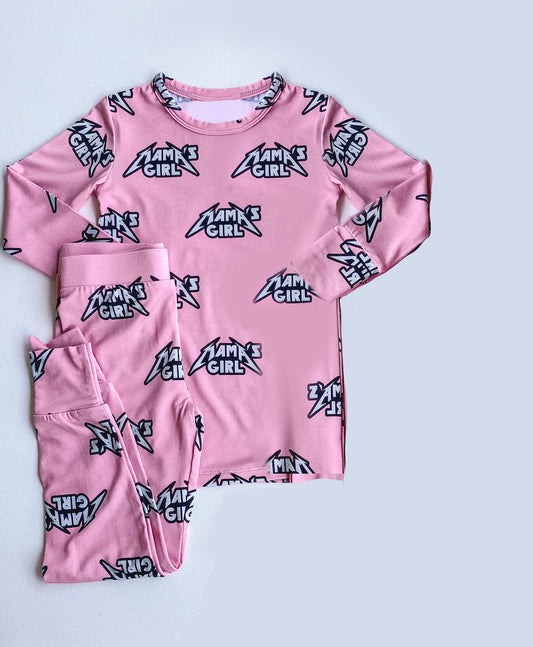 Pre-order GLP1788 baby girls long sleeves mama's girl pajamas ( Deadline September 2 )