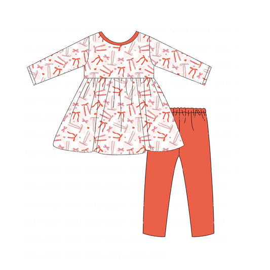 Pre-order GLP1792 baby girls long sleeves red bows outfits ( Deadline September 3 )