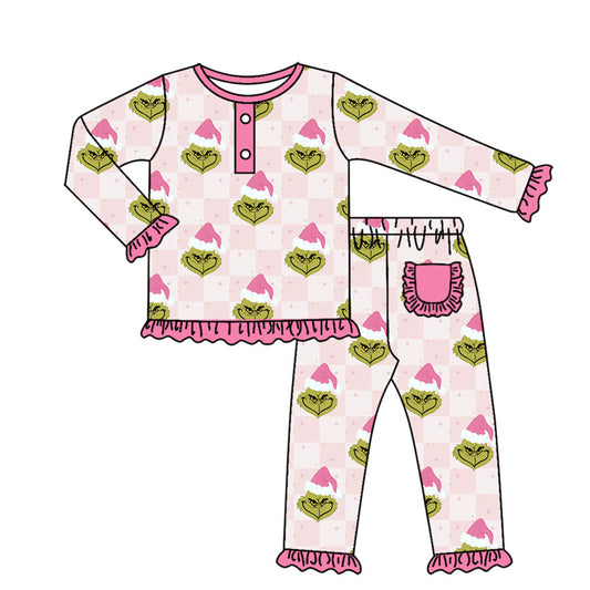 Pre-order GLP1806 baby girls long sleeves Christmas pajamas ( Deadline September 4 )