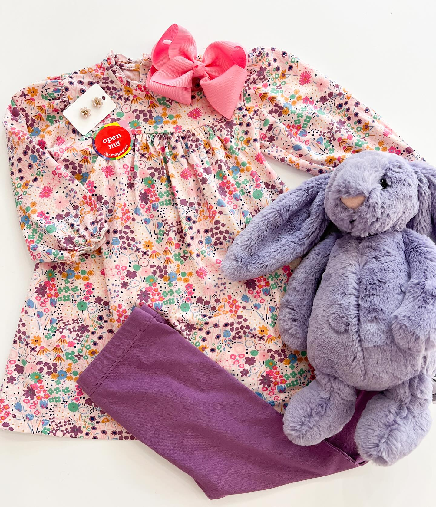 Pre-order GLP1817 baby girls long sleeves purple floeal outfits ( Deadline September 6 )