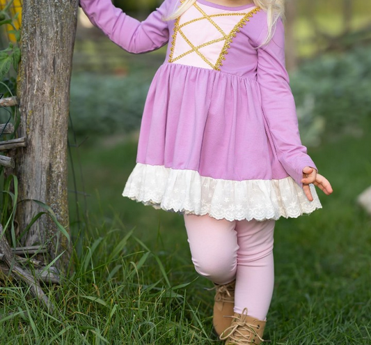 Pre-order GLP1822 baby girls long sleeves purple outfits ( Deadline September 7 )