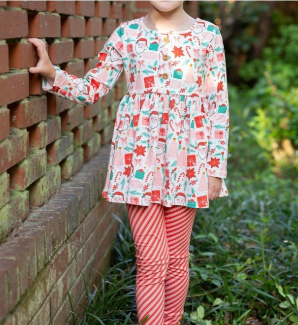 Pre-order GLP1823 baby girls long sleeves Christmas outfits ( Deadline September 7 )