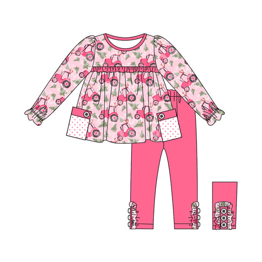 Pre-order GLP1838 baby girls long sleeves Christmas golf outfits ( Deadline September 12 )