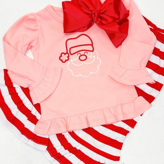 Pre-order GLP1861 baby girls long sleeves Christmas santa outfits ( Deadline September 16 )