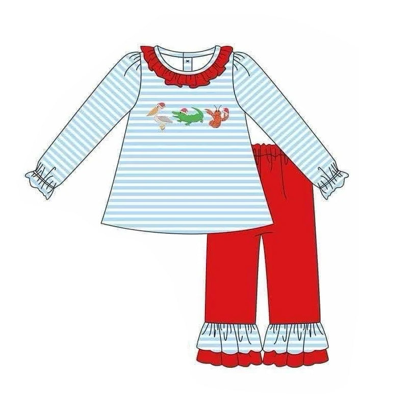 Pre-order GLP1864 baby girls long sleeves Christmas outfits ( Deadline September 17 )