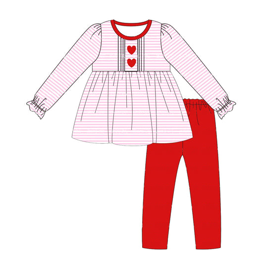 Pre-order GLP1874 baby girls long sleeves Valentine outfits ( Deadline September 18 )