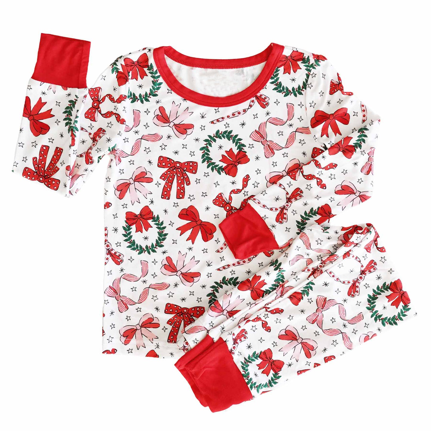 Pre-order GLP1879 baby girls long sleeves Christmas pajamas ( Deadline September 18 )