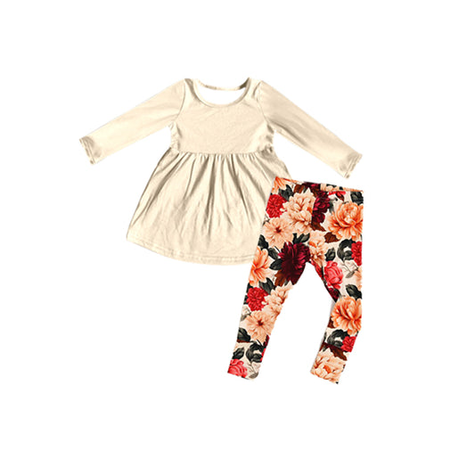 Pre-order GLP1882 baby girls long sleeves floral outfits ( Deadline September 19 )