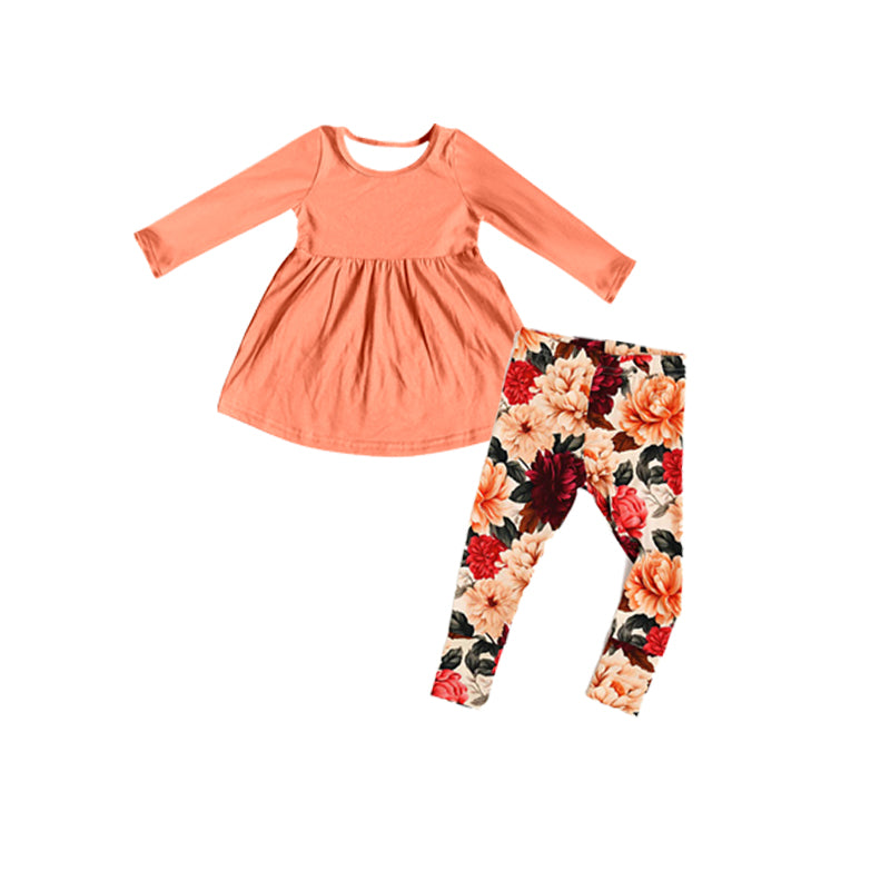 Pre-order GLP1883 baby girls long sleeves floral outfits ( Deadline September 19 )