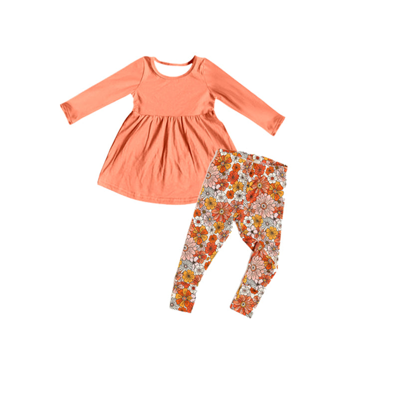 Pre-order GLP1884 baby girls long sleeves floral outfits ( Deadline September 19 )