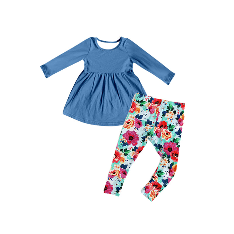 Pre-order GLP1886 baby girls long sleeves floral outfits ( Deadline September 19 )