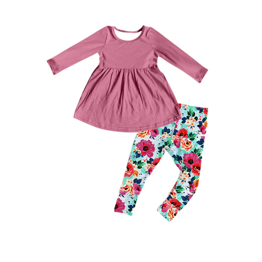 Pre-order GLP1887 baby girls long sleeves floral outfits ( Deadline September 19 )