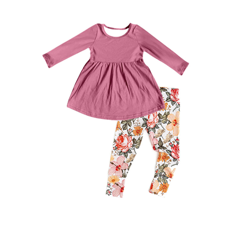 Pre-order GLP1888 baby girls long sleeves floral outfits ( Deadline September 19 )