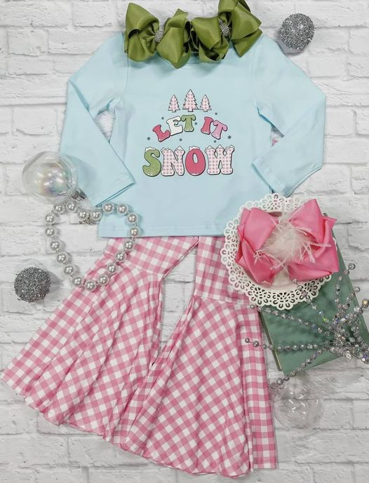 Pre-order GLP1891 baby girls long sleeves snow outfits ( Deadline September 19 )