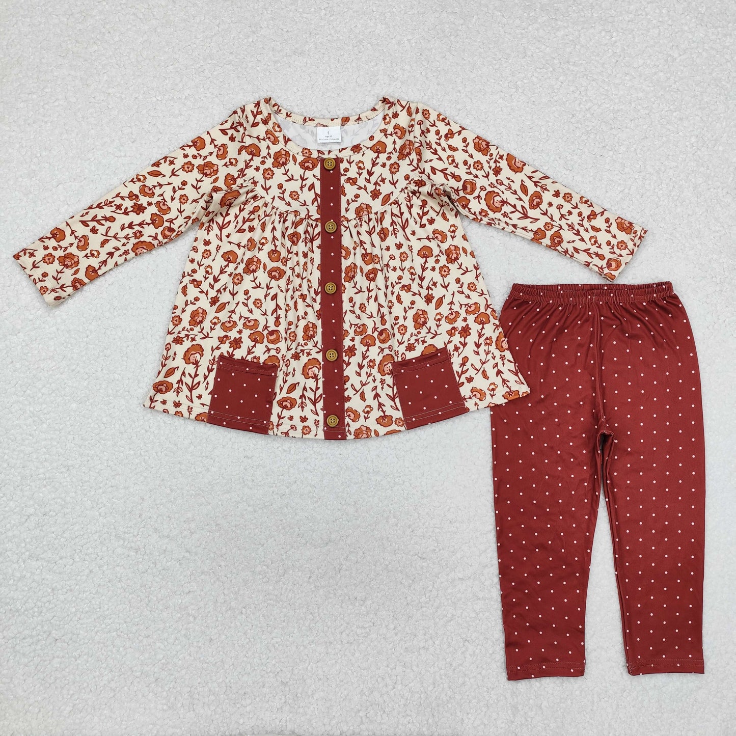 GLP1894 baby girls long sleeves floral outfits