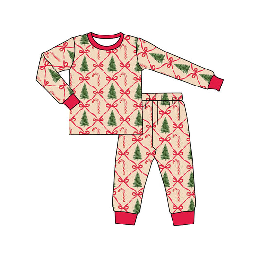 Pre-order GLP1896 baby girls long sleeves Christmas pajamas ( Deadline September 20 )