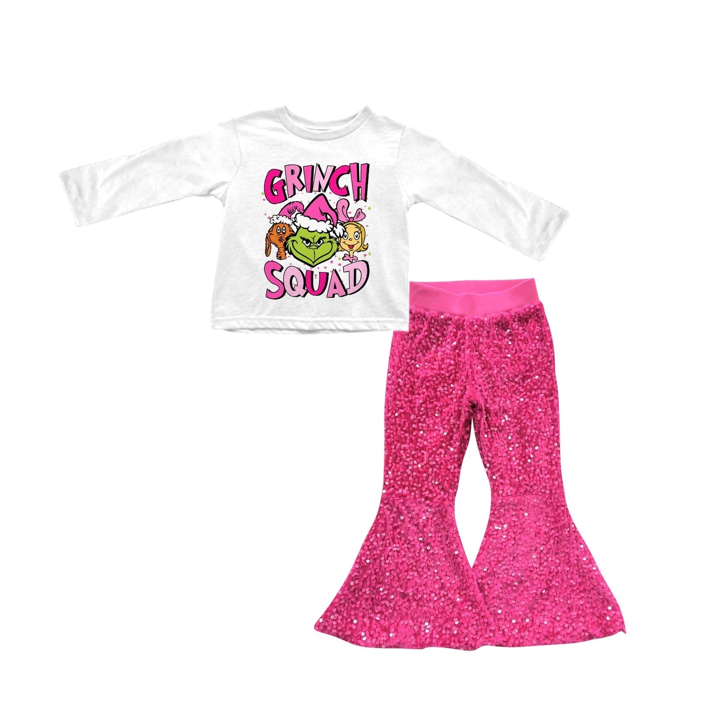 Pre-order GLP1898 Girls Christmas Outfits Sequined Pants