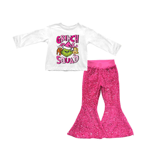 Pre-order GLP1898 Girls Christmas Outfits Sequined Pants