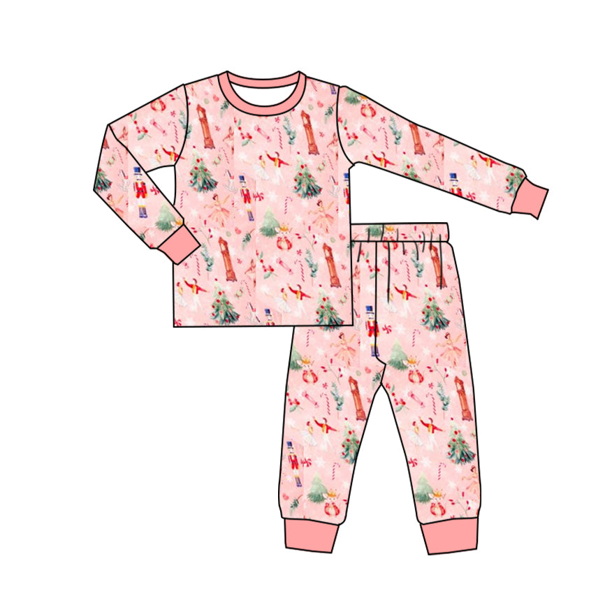 Pre-order GLP1904 baby girls long sleeves Christmas pajamas ( Deadline September 21 )