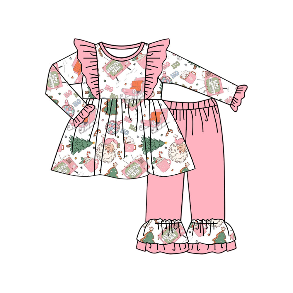 Pre-order GLP1923 baby girls long sleeves pink Christmas outfits ( Deadline September 23 )