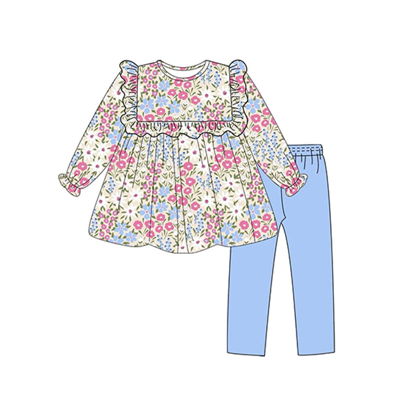 Pre-order GLP1926 baby girls long sleeves floral pajamas ( Deadline September 23 )