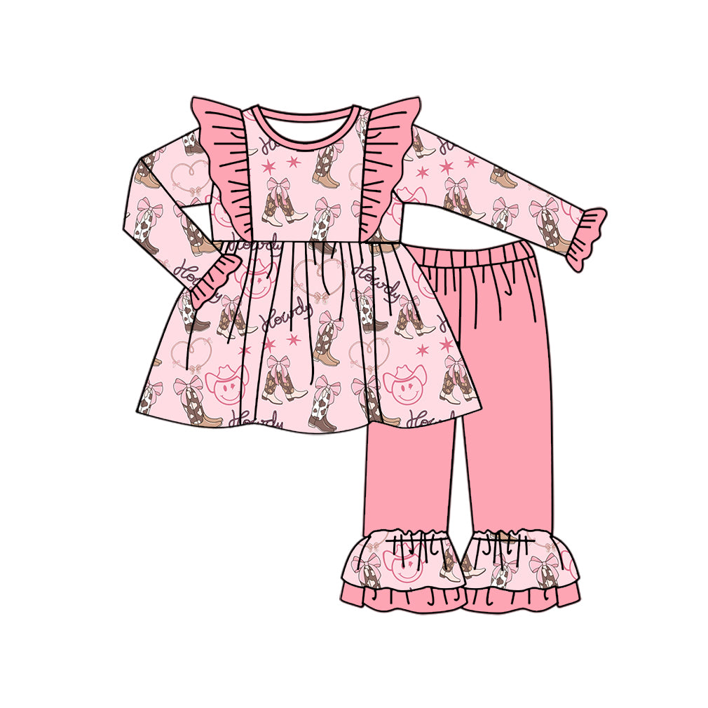 Pre-order GLP1931 baby girls long sleeves howdy outfits ( Deadline September 24 )