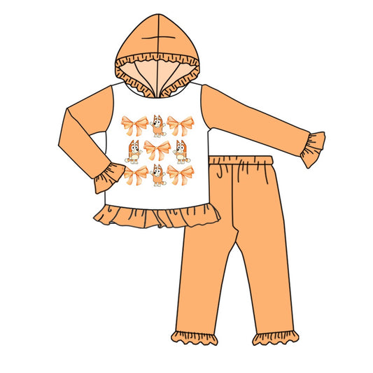 Pre-order GLP1948 baby girls long sleeves cartoon orange hoodies ( Deadline September 26 )