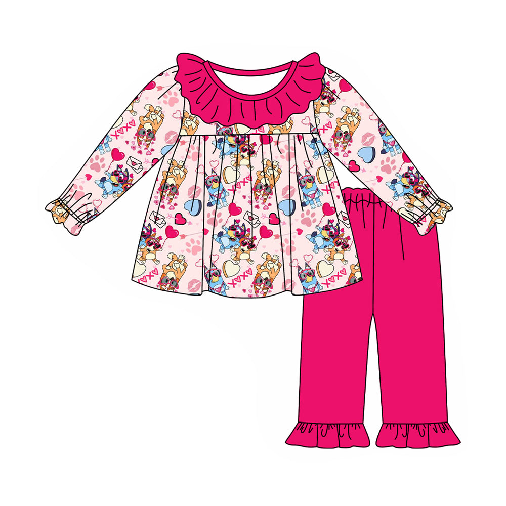 Pre-order GLP1966 baby girls long sleeves Valentine outfits ( Deadline September 29 )