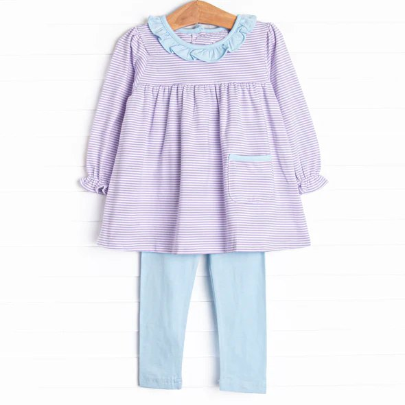 Pre-order GLP1982 baby girls long sleeves stripe outfits ( Deadline Oct.1 )