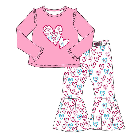 Pre-order GLP1985 baby girls long sleeves Valentine outfits ( Deadline Oct.1 )