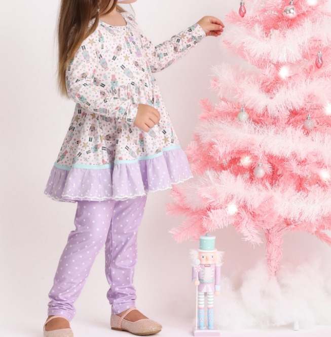 Pre-order GLP1986 baby girls long sleeves Christmas outfits ( Deadline Oct.1 )