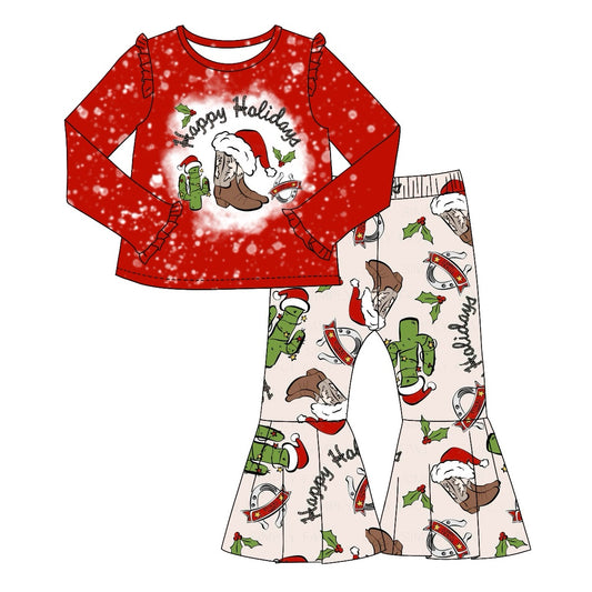 Pre-order GLP1988 baby girls long sleeves Christmas outfits ( Deadline Oct.1 )