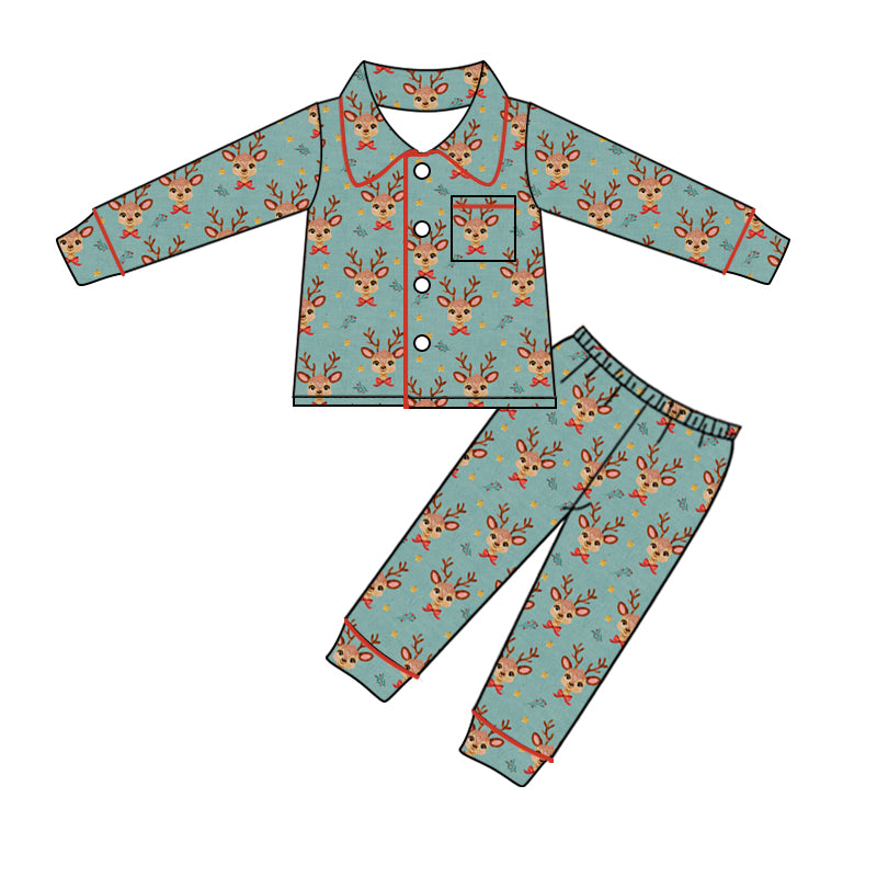 Pre-order GLP1997 Girls Christmas deer pajamas ( Deadline Oct.2 )