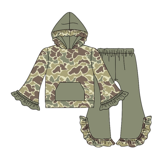 Pre-order GLP2029 Girls army green camo hoodies ( Deadline Oct.8 )