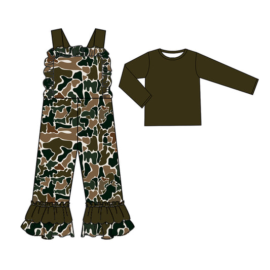 Pre-order GLP2035 baby Girls camo Overalls Outfits