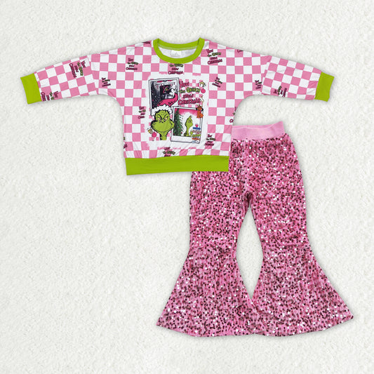 GLP2141 Girls Christmas Outfits Sequined Pants