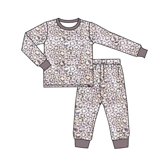Pre-order GLP2743 baby girls leopard long sleeves pajamas ( Deadline 2025.9.12）