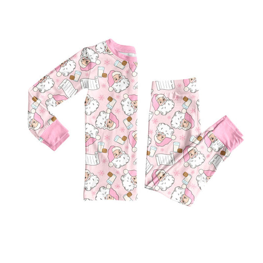 Pre-order GLP2751 baby girls Christmas Santa Claus pink pajamas ( Deadline 2025.9.13）