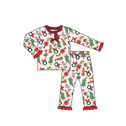 Pre-order GLP2752 baby girls Christmas cartoon red pajamas ( Deadline 2025.9.13）