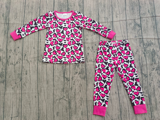 Pre-order GLP2825 baby girls leopard rose long sleeve pajamas