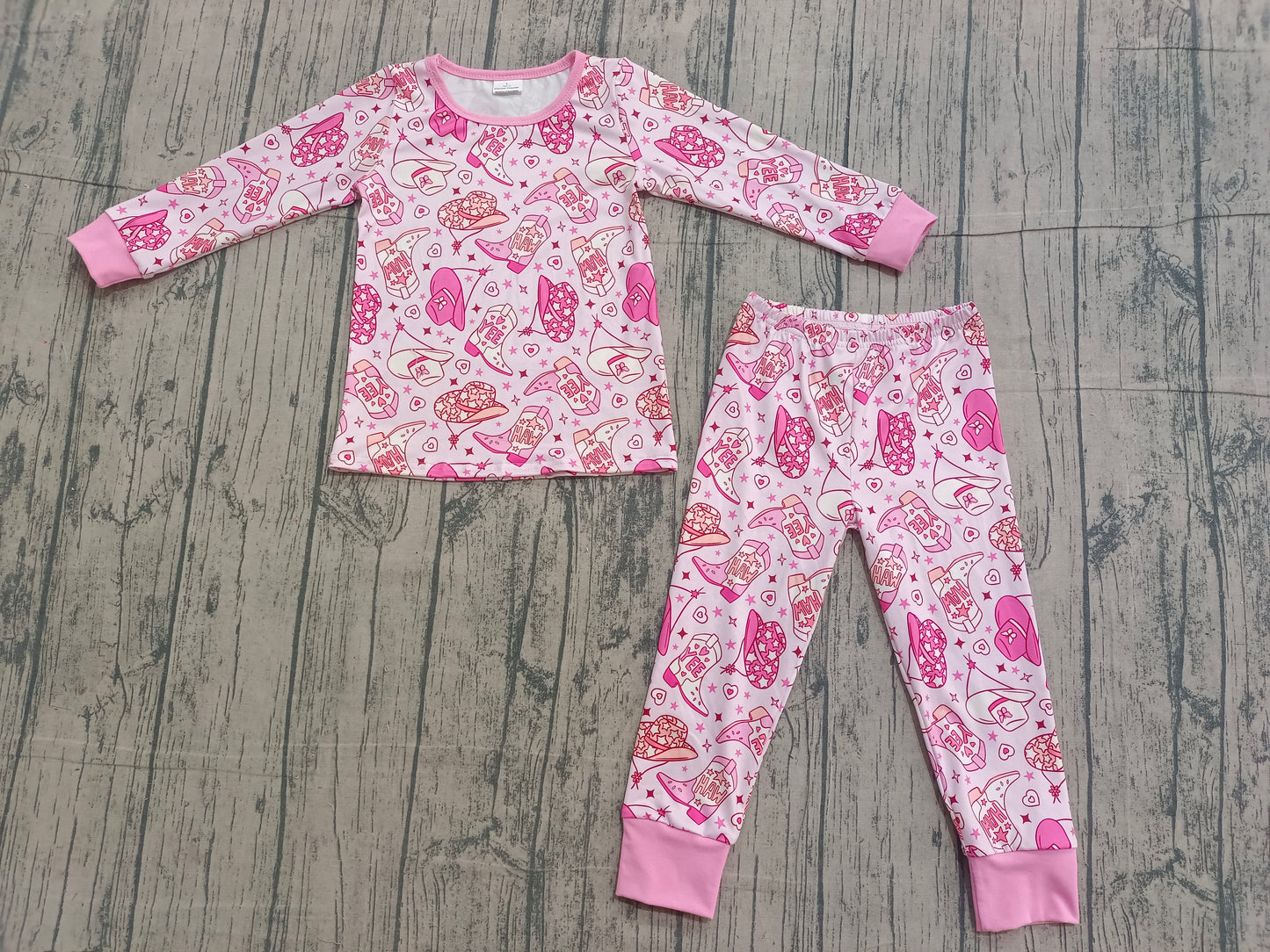 Pre-order GLP3085 baby girls boot long sleeves pink pajamas