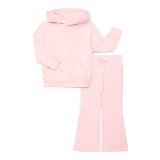 12.2 Pre-order GLP3251  baby girls solid pink hooded long sleeves outfits