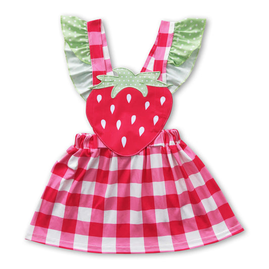 GSD0241 Girls Summer Strawberry Red Dress